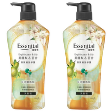 Essential 逸萱秀 香氛精油修護洗髮精 英國梨&百合 0矽靈添加 摩洛哥堅果油修護配方, 700ml, 2瓶