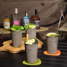 벨락 스텐 다용도 캠핑컵 프리미엄 코팅 520ml x 4p + 메쉬망 세트, 샌드(컵), 1세트