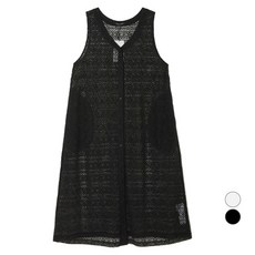 플라스틱아일랜드 여성용 크로셰 슬리브리스 롱 원피스 PP2WO531