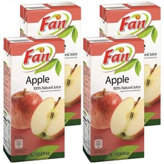 Fan 100%蘋果汁 濃縮果汁, 1L, 4罐