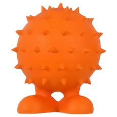 Petmate JW 嗶嗶爆炸人 天然橡膠製 按壓有聲 潔牙功能 愛犬玩具, 橙色, 1個, 小
