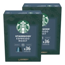 스타벅스 네스프레소 에스프레소 로스트 빅팩 캡슐커피, 5.7g, 36개입, 2개