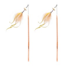 AmyCarol 伸縮系列逗貓棒 透明管 鋼絲 滌綸, 2入, 橘色