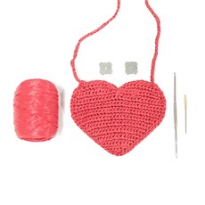 Mellowstory Stationery 迷你愛心斜揹包編織套組, 紅色, 1套