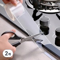 ender 超強力矽膠縫隙阻隔防水單面膠帶, 2個, 透明