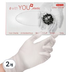 with YOU PLUS 乳膠手套 無粉型, 象牙白, 小(S), 2個