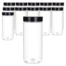 Palms 圓形密封容器 500ml 黑色, 12個, 保鮮罐+蓋子