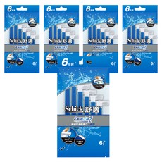 Schick 舒適牌 Exacta 2 高級防滑輕便刀 一般型 雙層刀片 精準刮鬍 防滑舒適握柄 一按清洗裝置, 6支, 5包