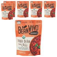 BEANVIVO 有機三豆茄汁風味純素辣椒 6包 Set 富含16克蛋白質 無麩質, 283g, 1組