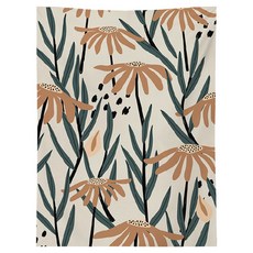 HOOM 禾暮生活 植物居家掛布 4410-北歐花花-F, 95 x 73cm, 北歐花花 米色