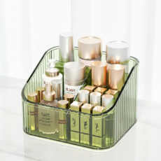 슬로앤 계단식 향수 화장품 반투명 만능정리함 4칸, 그린, 3개