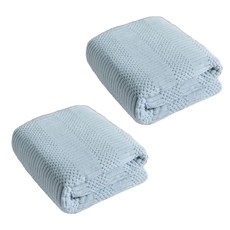 吉祥格 浴巾 聚酯纖維+錦綸 毛圈 加厚 親膚 吸水性強, 淺藍, 2條