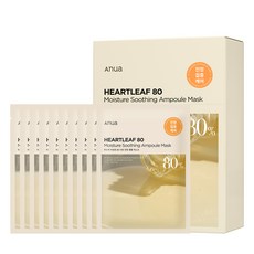 Anua 魚腥草80水份鎮靜安瓶面膜, 1盒, 10片