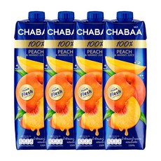CHABAA 啜吧 芒果佐水蜜桃汁, 1L, 4瓶