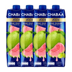 CHABAA 啜吧 紅心芭樂佐葡萄汁, 1L, 4瓶