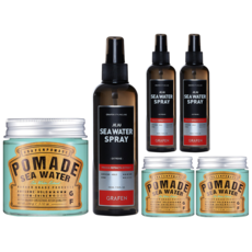 Graphen Seawater Pomade 髮蠟 100g + 噴霧 210ml 套組, 3組