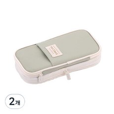 ANGOO Eopu 高中生 大學生 上班族 粉彩感性鉛筆盒, 2個, 奶油綠