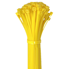 POLYWELL 寶利威爾 自瑣式束線帶 300 x 4mm 黃色, 100個