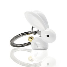metalmorphose 造型鑰匙圈 可愛金屬 時尚配件 白兔, 1個, 白兔 白色
