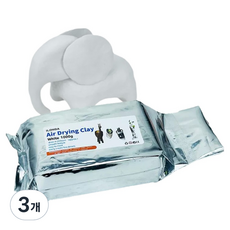 니드잇템 전문가용 공기건조 컬러점토 1kg, 화이트, 3개