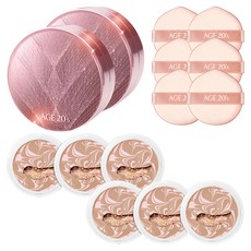 에이지투웨니스 뉴오리지널 트윙클 에디션 에센스 커버 팩트 케이스 + 리필 12.5g x 3p, 핑크 미디움 베이지 (23호), 2개