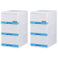 好室喵采漾3層收納櫃52.5L (450 x 315 x 590mm) 2個入抽屜, 藍色, 2個