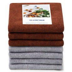 SSCSSAC 咖啡廳抹布 灰色4入 + 棕色3入, 1套