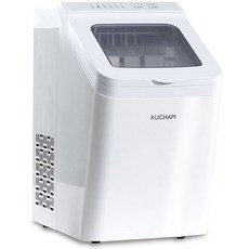 KUCHAM 23年新品 全不鏽鋼 家用 營業用 辦公室 便攜式 露營用 迷你製冰機 製冰機 銀色 + 收納袋套組, 白色 (white), 單一顏色