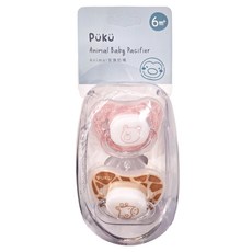 PUKU 藍色企鵝 Animal安撫奶嘴 Set 2個, 醫用等級矽膠, 天然材質不含雙酚A, 6個月以上, 款式隨機