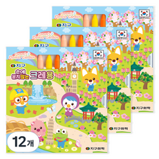 GLOBE CHEMICAL Pororo不沾手蠟筆, 18 種顏色, 12個