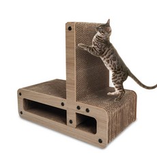 DING DONG PET 貓咪木質多角度寬型直立式貓抓板, 混合色, 1個