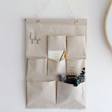 HOOM日系棉麻收納掛袋 多格不同尺寸 防水防髒, #041, 041號
