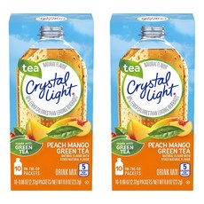 Crystal Light 水蜜桃&芒果綠茶風味沖泡飲隨身包, 2.32g, 10條, 2盒