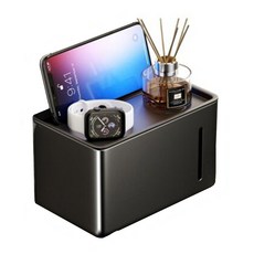 i life 含蓋雙層衛生紙架 黑色 浴室收納置物架 免打孔衛生紙盒 防水防塵, 1組