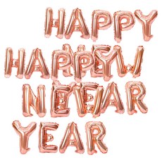 스투피드HAPPY NEW YEAR 은박 풍선 세트, 샴페인골드, 2세트