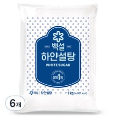 백설 하얀설탕, 1kg, 6개