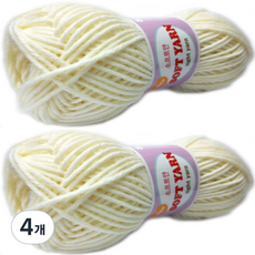 Happysil 柔軟毛線 編織線, 351象牙白, 4個