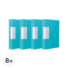 亮面D型環A4 3孔活頁夾, 薄荷綠, 8個