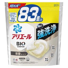 ARIEL 日本原裝進口 BIO 強效洗淨除臭立體洗衣球 超特大補充包 微香 白色, 83顆, 1袋