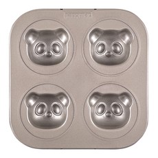 Hanomad 氣炸鍋用熊貓瑪德蓮烤盤 4格 金色, 1個