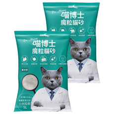 iCat 寵喵樂 喵博士 無塵澎潤土貓砂 小米粒款, 5L, 天然礦土, 強效凝結, 薰衣草, 2包