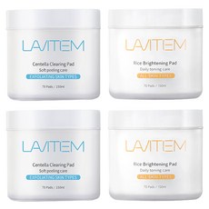 LAVITEM 大米提亮爽膚棉 70片+積雪草清潔爽膚棉 70片, 2組