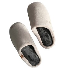 BOWELL 男士雙層柔軟超細纖維拖鞋, 深米色