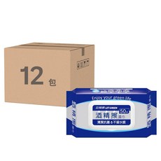 Let-Green 立得清 酒精擦濕巾, 50張, 12包