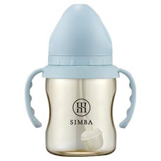 Simba 小獅王辛巴 蘊蜜鉑金PPSU寬口吸管把手防脹氣奶瓶 0歲以上, 晨藍, 200ml, 1個
