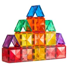 mideer 多彩透光磁力片補充包 3歲以上 20片, 暖色, 1盒