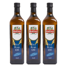 Basso 巴碩 義大利玄米油 非基改稻米製作 富含γ-穀維素與植物固醇, 1L, 3瓶