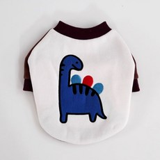 퍼피드림 강아지 애니멀패치 배색 티셔츠 00155, 공룡, 1개