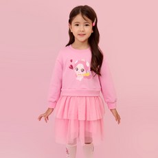 PremierFam 兒童用奇妙萌可樂美萌可衛衣九分荷葉邊連身裙