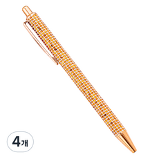 微笑系列 書寫流暢禮物筆, 4個, 格紋玫瑰金